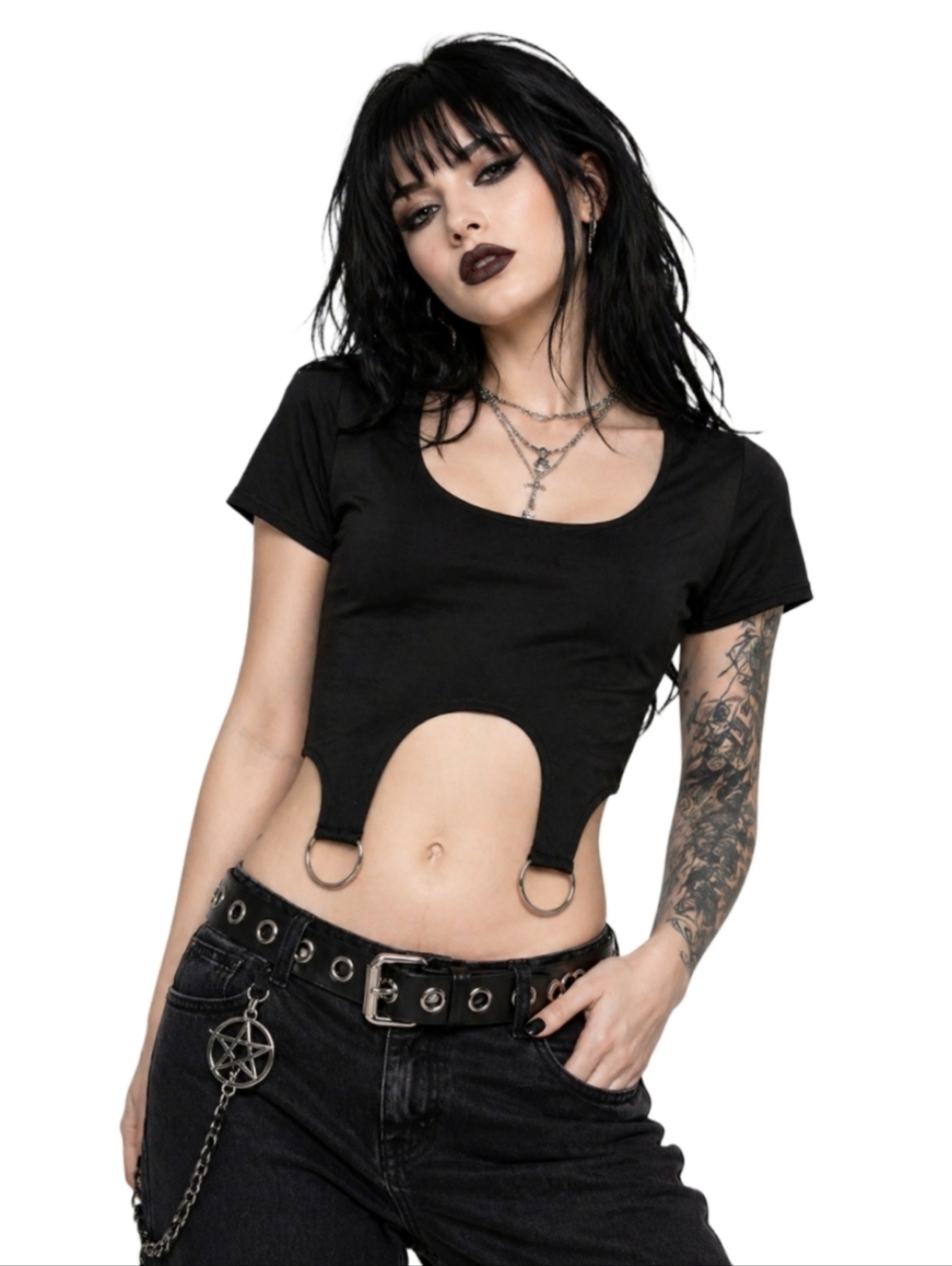Shelly D Ring Strap Crop Top